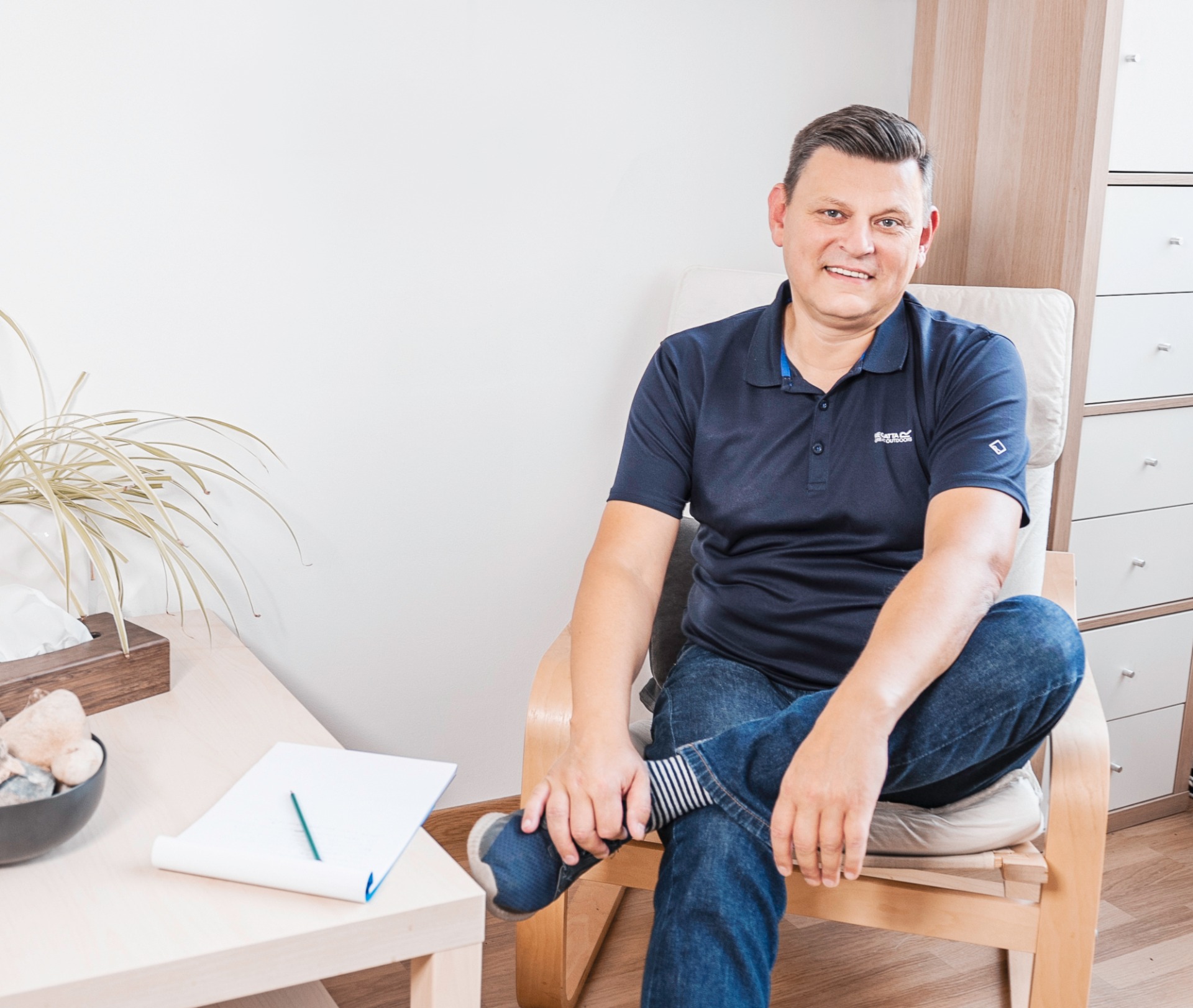 V terapeutické místnosti se můžete pohodlně posadit ...